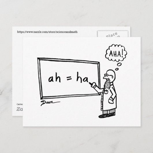 Aha! Grappige STEM Cartoon Humor Wiskunde Science  Briefkaart (Voorkant / Achterkant)