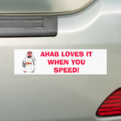 AHAB HOUDT ER VAN ALS JE SNELHEID HEBT! BUMPERSTICKER (Op auto)