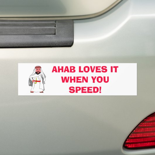 AHAB HOUDT ER VAN ALS JE SNELHEID HEBT! BUMPERSTICKER (Op auto)