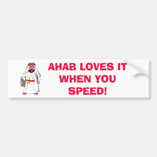 AHAB HOUDT ER VAN ALS JE SNELHEID HEBT! BUMPERSTICKER (Voorkant)