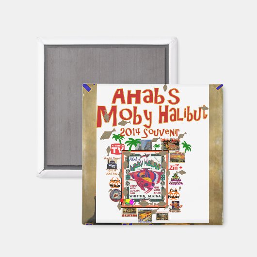 Ahab's Moby Halibut Whittier Alaska Magneet (Voorkant / Achterkant)