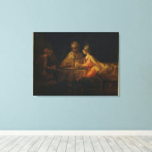 Ahasuerus en Haman in de Feast van Esther Canvas Afdruk (Insitu (Houten vloer))