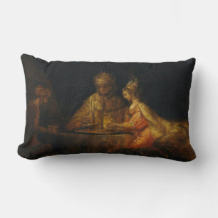 Ahasveros Haman Esther Rembrandt Bijbelse Barok Kussen