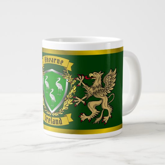 Ahearne/Aherne Irish Shield & Griffins Grote Koffiekop (Voorkant rechts)