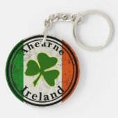 Ahearne Gold Trimmed Shamrock gepersonaliseerd Sleutelhanger (Achterkant)