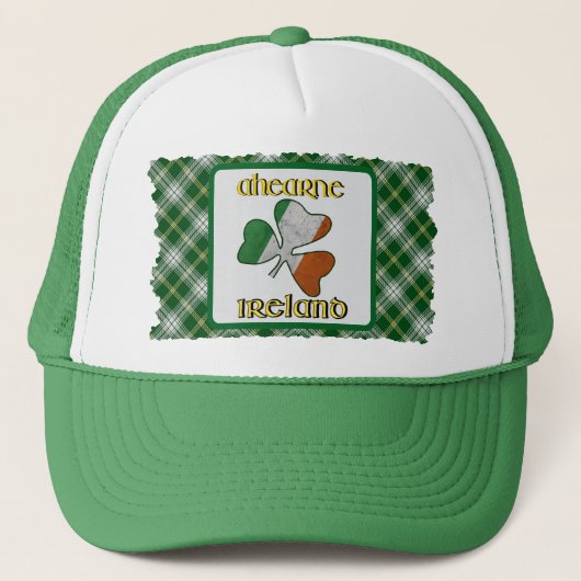 Ahearne Ierse Vlag Shamrock Trucker Hat Pet (Voorkant)