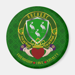 Ahearne Irish Shield & Claddagh Magneet