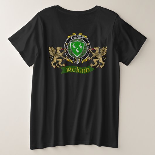Ahearne Irish Shield Women's Plus T-Shirt (Design achterkant)