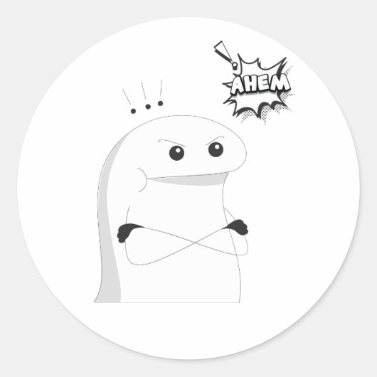 Ahem, Angry Funny Face sticker (Voorkant)