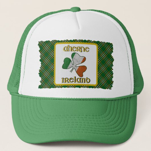 Aherne Ierse vlag Shamrock Trucker Hat Trucker Pet (Voorkant)