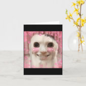 Ahh Cat Meme Dank Cursed Weirore Funny Dank Meme Kaart (Gele Bloem)