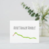 AHH! Gevaar Noodle. Snake Briefkaart (Staand voorkant)