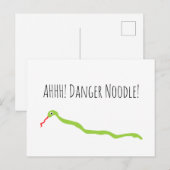 AHH! Gevaar Noodle. Snake Briefkaart (Voorkant / Achterkant)