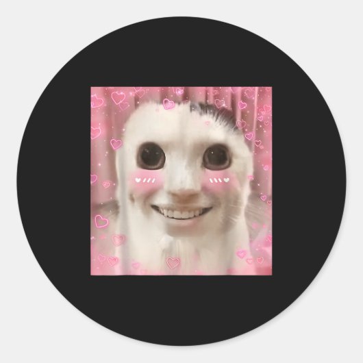 Ahh Kat Meme Dank Vervloekt Weirore Grappig Dank M Ronde Sticker (Voorkant)
