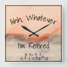 Ahh, wat ik ook ben in de Waterverf van Funny Ocea Vierkante Klok