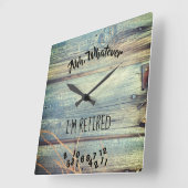 Ahh, wat ik ook ben, Rustic Barn Wood Blue Vierkante Klok (Hoek)