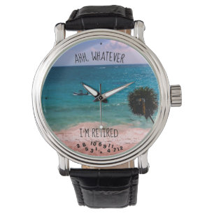 Ahh wat ik ook ben, tropisch strand Ocean Boat. Horloge