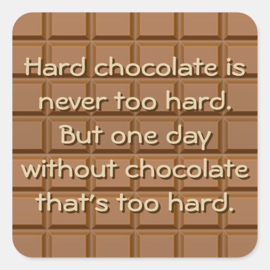ahhh chocolade vierkante sticker (Voorkant)