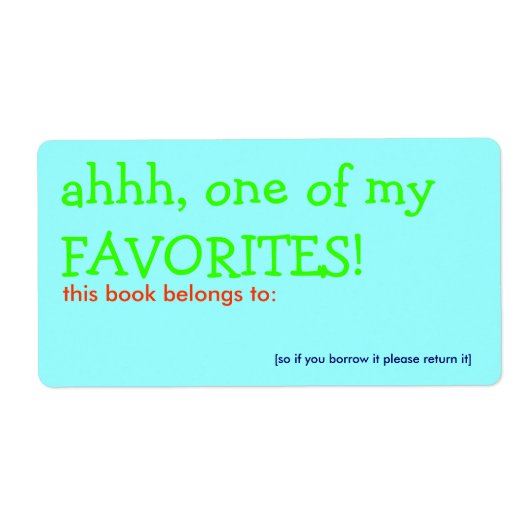 ahhh, een van mijn FAVORIETEN! Etiket (Voorkant)