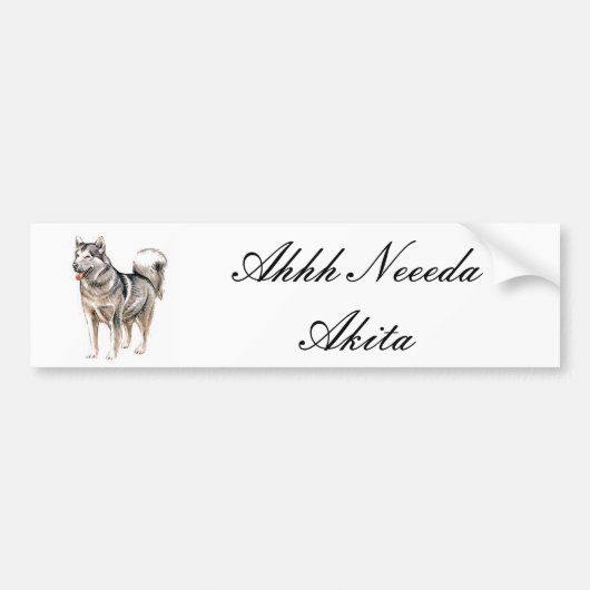 Ahhh Neeeda Akita Bumpersticker (Voorkant)