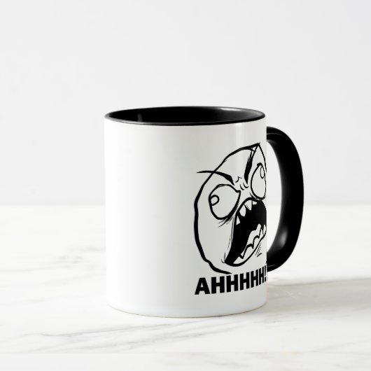 Ahhh! Rage Face Meme Coffee Mok (Voorkant rechts)