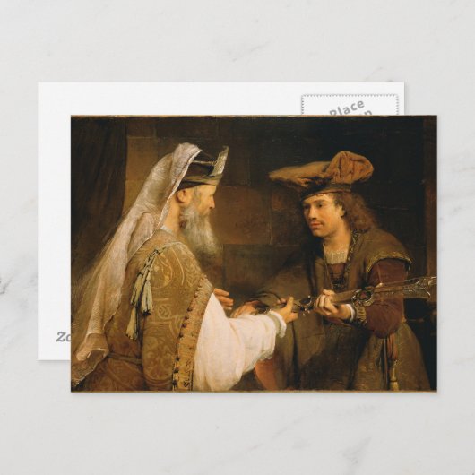 Ahimelech gaf David het zwaard van Goliath Briefkaart (Voorkant / Achterkant)