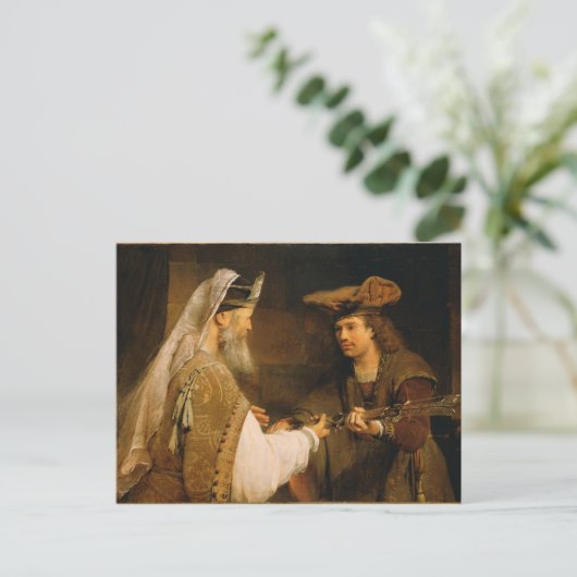 Ahimelech gaf David het zwaard van Goliath Briefkaart (Staand voorkant)