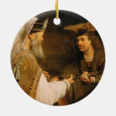 Ahimelech gaf David het zwaard van Goliath Keramisch Ornament (Achterkant)