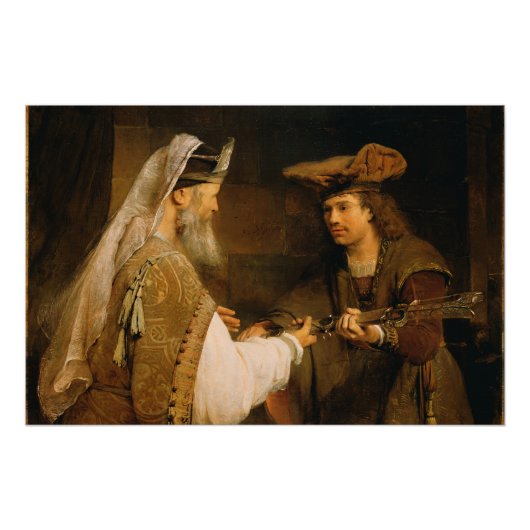 Ahimelech gaf David het zwaard van Goliath Poster (Voorkant)