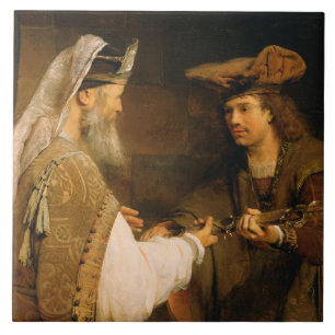 Ahimelech gaf David het zwaard van Goliath Tegeltje