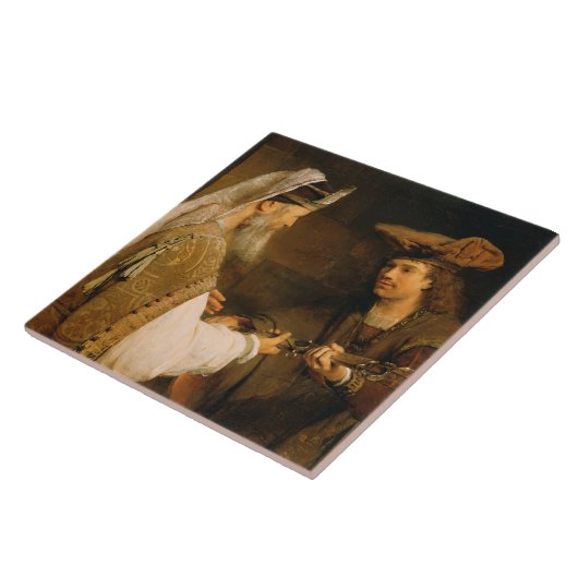 Ahimelech gaf David het zwaard van Goliath Tegeltje (Zijkant)