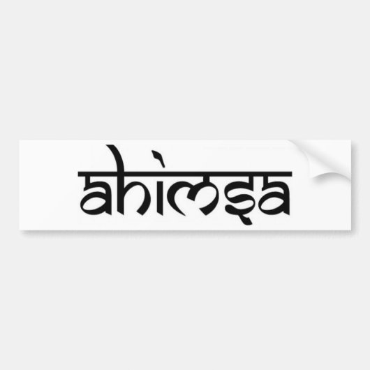 Ahimsa - अ हिं सा - Boeddhist Tenet Bumpersticker (Voorkant)