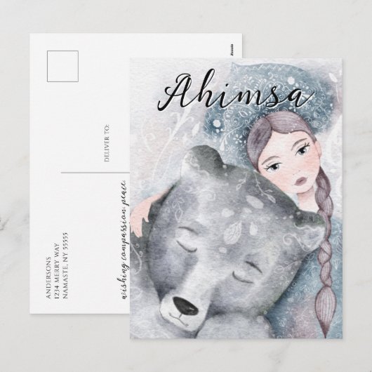 Ahimsa Feestdagenkaart (Voorkant / Achterkant)