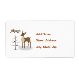 Ahimsa Holiday Reindeer Etiket