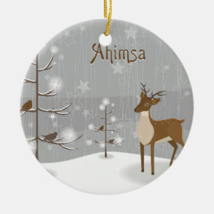 Ahimsa Holiday Reindeer Keramisch Ornament