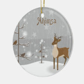 Ahimsa Holiday Reindeer Keramisch Ornament (Links)