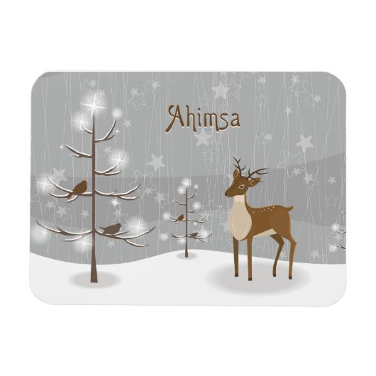 Ahimsa Holiday Reindeer Magneet (Horizontaal)
