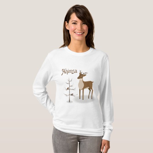 Ahimsa Holiday Reindeer T-shirt (Voorkant volledig)