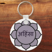 Ahimsa Lotus Paars Sleutelhanger (Voorkant)