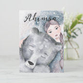 AHIMSA Mededogen Vrede Kerstmis Feestdagenkaart (Staand voorkant)