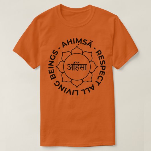 Ahimsa Non Violence T-shirt (Design voorkant)
