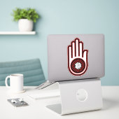 Ahimsa Sticker (Laptop op bureau)