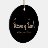 Ahlan wa sahlan Welkom in de Arabische kalligrafie Keramisch Ornament (Rechts)