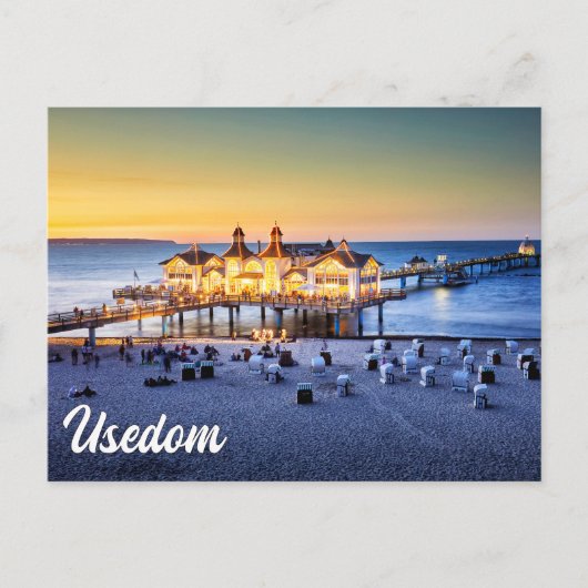 Ahlbeck Pier, Usedom, Duitsland Briefkaart (Voorkant)