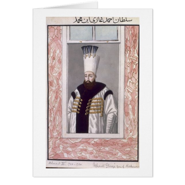 Ahmed III (1673-1736) Sultan 1703-30, uit 'A Seri' (Voorkant)
