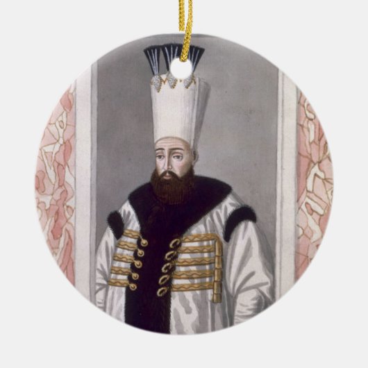 Ahmed III (1673-1736) Sultan 1703-30, uit 'A Seri' Keramisch Ornament (Voorkant)