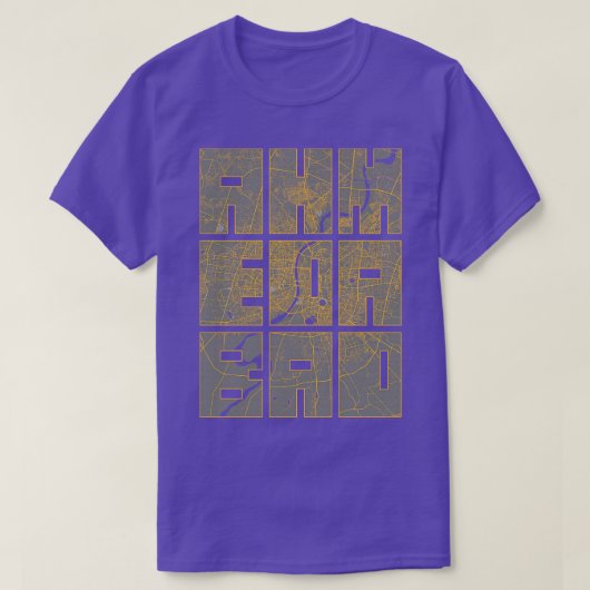 Ahmedabad Gujarat India Stadsplattegrond Typografi T-shirt (Design voorkant)