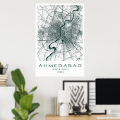 Ahmedabad Map Poster | Gujarat | India (Thuiskantoor)