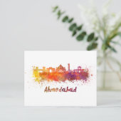 Ahmedabad skyline in waterverf briefkaart (Staand voorkant)