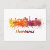 Ahmedabad skyline in waterverf briefkaart (Voorkant)